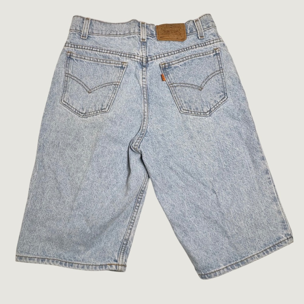 Levi's 550 Denim Shorts Student 30 Light Wash Orange Tab Relaxed Fit Vintage 90s - Picture 3 of 9